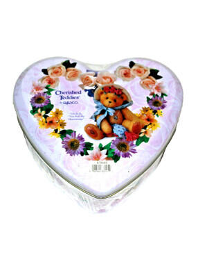 Sealed Enesco Cherished Teddies Metal Heart Box Mother’s Day Gift Set #679089